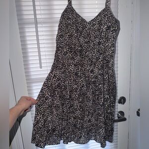 Old Navy Leopard Print Midi Dress - Beige and Black